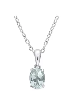 Best reviews of 🎁 5/8 ct. t.g.w. Aquamarine Solitaire Pendant with Chain in Sterling Silver by Belk & Co. 👍