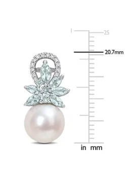 New 👏 9-9.5mm Cultured Freshwater Pearl and Aquamarine and 1/8 CT TW Diamond Flower Drop Earrings in 14k White Gold by Belk & Co. 🛒 7 New 👏 9-9.5mm Cultured Freshwater Pearl and Aquamarine and 1/8 CT TW Diamond Flower Drop Earrings in 14k White Gold by Belk & Co. 🛒 -DealsBelk & Co. Store Belk 16539