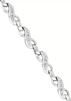 Promo ⌛ 1/10 ct. t.w. Diamond Infinity Symbol Bracelet in Rhodium Plated Sterling Silver by Belk & Co. ❤️ -DealsBelk & Co. Store Belk 16550