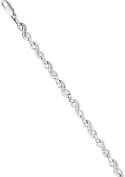 Promo ⌛ 1/10 ct. t.w. Diamond Infinity Symbol Bracelet in Rhodium Plated Sterling Silver by Belk & Co. ❤️ -DealsBelk & Co. Store Belk 16552
