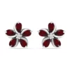 New 🤩 2 ct. t.w. Garnet and White Topaz Flower Earrings, Sterling Silver by Belk & Co. 🌟