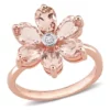 Buy 👏 2.37 ct. t.w. Morganite and Diamond Accent Floral Ring in 10k Rose Gold by Belk & Co. ✔️