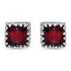 Flash Sale 🎉 1.-1/2 ct. 6MM Princess Cut Garnet Crown Stud Earrings, Sterling Silver by Belk & Co. 🥰
