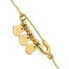 Discount 🔥 14K Yellow Gold Safety Pin with Dangle Hearts 7 Inch Bracelet by Belk & Co. ❤️