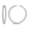 Best Pirce 👍 Lab Created 8.40 ct. t.g.w. Created White Sapphire Inside-Outside Hoop Earrings in Sterling Silver by Belk & Co. 🥰