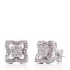 Best Sale 😉 0.20 ct. t.w. Diamond Flower Cluster Earrings in 10k White Gold by Belk & Co. 🎁