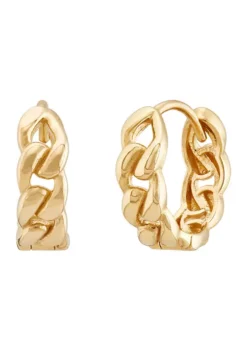 Buy ✨ Curb Design Huggies Earrings in 10K Yellow Gold by Belk & Co. 🥰 -DealsBelk & Co. Store Belk 16657