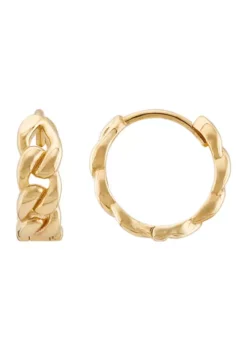 Buy ✨ Curb Design Huggies Earrings in 10K Yellow Gold by Belk & Co. 🥰 -DealsBelk & Co. Store Belk 16658