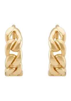 Buy ✨ Curb Design Huggies Earrings in 10K Yellow Gold by Belk & Co. 🥰 -DealsBelk & Co. Store Belk 16660
