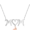 Cheapest 🤩 1/10 ct. t.w. Diamond Mom Necklace in Sterling Silver & 10K Rose Gold by Belk & Co. 🛒