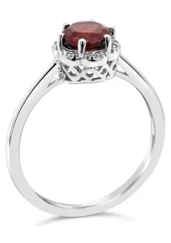 Buy 🥰 Sterling Silver 6mm Round Garnet Ring by Belk & Co. ✔️ -DealsBelk & Co. Store Belk 16674