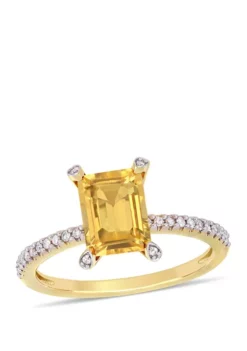 Cheapest ๐ 1.5 ct. t.w. Citrine and 1/10 ct. t.w. Diamond Ring in 10k Yellow Gold by Belk & Co. ๐ฅฐ
