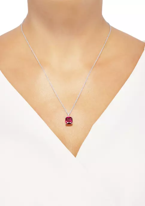 Hot Sale 😀 4 ct. t.w. Ruby and 1/10 ct. t.w. Diamond Chain Pendant Necklace in Sterling Silver by Belk & Co. 🔔 2 Hot Sale 😀 4 ct. t.w. Ruby and 1/10 ct. t.w. Diamond Chain Pendant Necklace in Sterling Silver by Belk & Co. 🔔 - Image 2