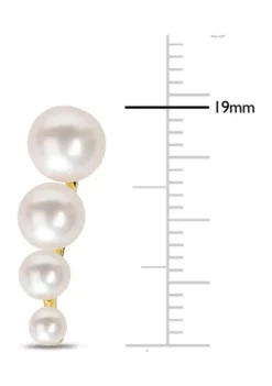 New ✨ Freshwater Cultured Pearl Graduated Stud Earrings in Yellow Plated Sterling Silver by Belk & Co. 🎁 -DealsBelk & Co. Store Belk 16707