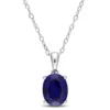 Budget ❤️ 3 ct. t.g.w. Created Blue Sapphire Solitaire Pendant with Chain in Sterling Silver by Belk & Co. 🎉