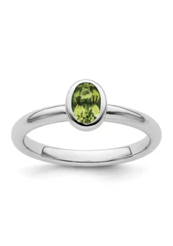 Buy ๐ 1/2 ct. t.w. Oval Peridot Stackable Expressions Ring in Sterling Silver by Belk & Co. ๐
