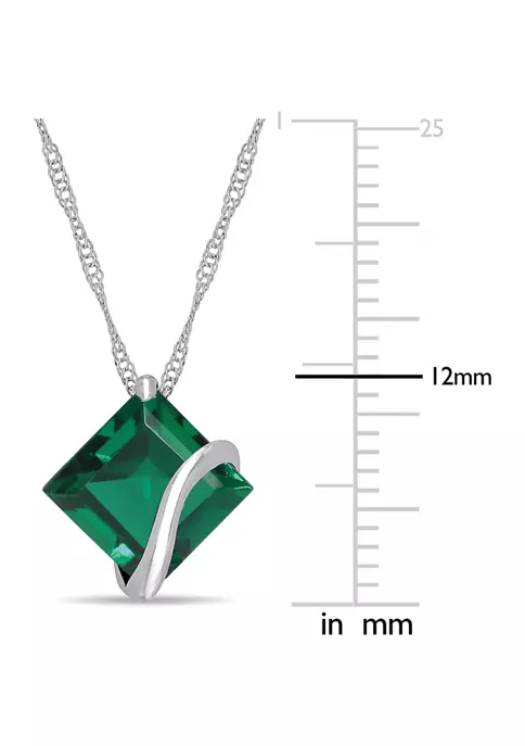 New 👏 2.5 ct. t.w. Lab Created Emerald Crossover Pendant with Chain in 10K White Gold by Belk & Co. ⭐ 2 New 👏 2.5 ct. t.w. Lab Created Emerald Crossover Pendant with Chain in 10K White Gold by Belk & Co. ⭐ - Image 2