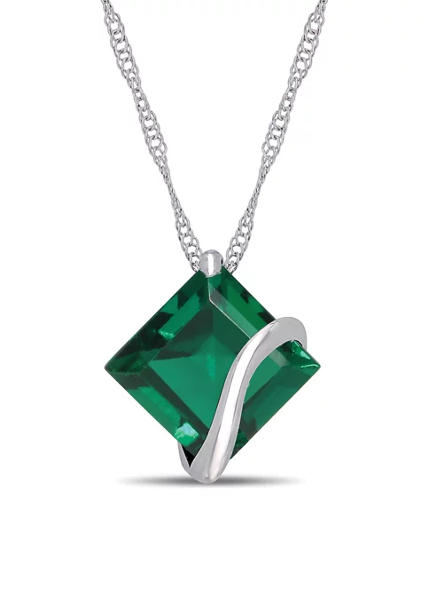 New 👏 2.5 ct. t.w. Lab Created Emerald Crossover Pendant with Chain in 10K White Gold by Belk & Co. ⭐ 4 New 👏 2.5 ct. t.w. Lab Created Emerald Crossover Pendant with Chain in 10K White Gold by Belk & Co. ⭐ - Image 4