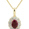 Brand new 🎉 1/10 ct. t.w. Diamond and Ruby Pendant Necklace with 18" Singapore Chain in 14K Yellow Gold by Belk & Co. 🧨