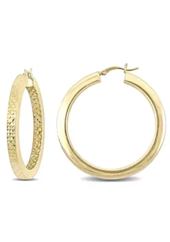 Cheap 💯 Hoop Earrings in Yellow Plated Sterling Silver (40MM) by Belk & Co. 😀