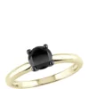 Deals ✨ 1 ct. t.w. Black Diamond Solitaire Engagement Ring in 14K Yellow Gold by Belk & Co. ✔️