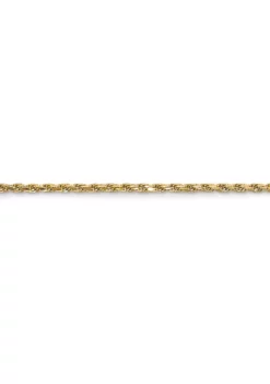 Outlet ๐ 14K Yellow Gold 1.2 Millimeter Diamond-cut Adjustable Rope Chain by Belk & Co. ๐