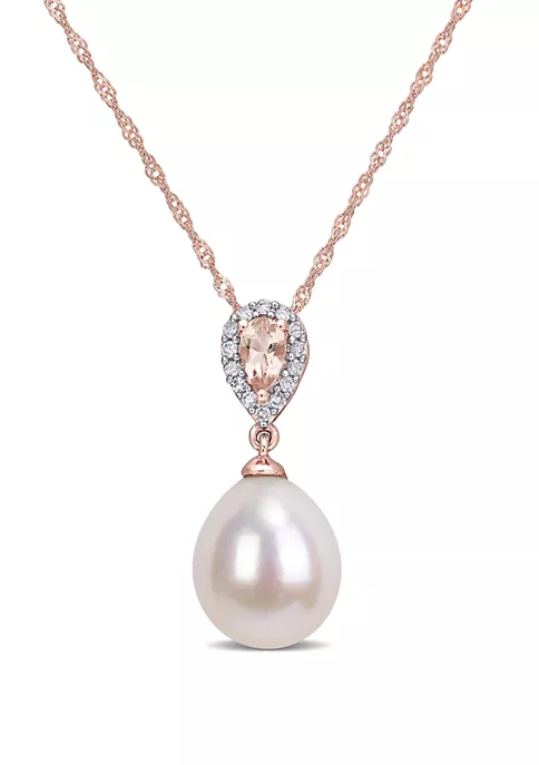 Cheap ๐งจ 9 to 9.5 Millimeter Cultured Freshwater Pearl, 1/4 ct. t.w. Morganite and 1/10 ct. t.w. Diamond Accent Drop Pendant with Chain in 10k Rose Gold by Belk & Co. ๐ 1 Cheap ๐งจ 9 to 9.5 Millimeter Cultured Freshwater Pearl, 1/4 ct. t.w. Morganite and 1/10 ct. t.w. Diamond Accent Drop Pendant with Chain in 10k Rose Gold by Belk & Co. ๐