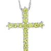 Cheapest ❤️ Sterling Silver Peridot Cross Pendant Necklace by Belk & Co. 🥰