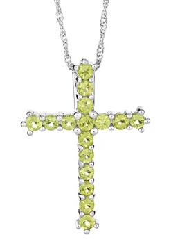 Cheapest ❤️ Sterling Silver Peridot Cross Pendant Necklace by Belk & Co. 🥰 -DealsBelk & Co. Store Belk 16798