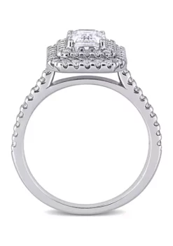 Promo 🎁 1.62 ct. t.w. Lab Created Moissanite Square Halo Engagement Ring in 10K White Gold by Belk & Co. 🌟 -DealsBelk & Co. Store Belk 16805