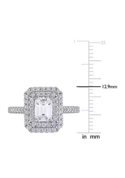 Promo 🎁 1.62 ct. t.w. Lab Created Moissanite Square Halo Engagement Ring in 10K White Gold by Belk & Co. 🌟 -DealsBelk & Co. Store Belk 16806