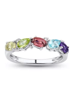 Deals 💯 Rainbow Color Ring in Sterling Silver by Belk & Co. 🤩 -DealsBelk & Co. Store Belk 16822