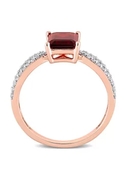 Coupon ⭐ Octagon Garnet and 1/5 CT TW Diamond Crossover Ring in 14k Rose Gold by Belk & Co. 👏 -DealsBelk & Co. Store Belk 16825