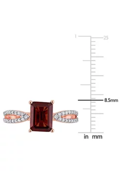 Coupon ⭐ Octagon Garnet and 1/5 CT TW Diamond Crossover Ring in 14k Rose Gold by Belk & Co. 👏 -DealsBelk & Co. Store Belk 16826