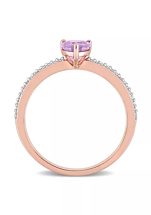 New ๐งจ Heart Shaped Rose de France and 1/10 CT TW Diamond Promise Ring in 10k Rose Gold by Belk & Co. ๐ฏ 3 New ๐งจ Heart Shaped Rose de France and 1/10 CT TW Diamond Promise Ring in 10k Rose Gold by Belk & Co. ๐ฏ - Image 3