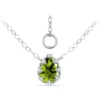 Best reviews of ❤️ 1 ct. 8x6MM Pear Peridot and White Topaz Crown Necklace on 16 inch Chain with Extender, Sterling Silver by Belk & Co. 🧨