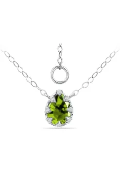 Best reviews of ❤️ 1 ct. 8x6MM Pear Peridot and White Topaz Crown Necklace on 16 inch Chain with Extender, Sterling Silver by Belk & Co. 🧨
