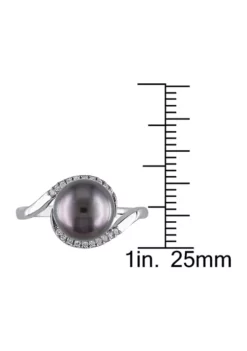 Budget 🛒 1/10 CT TW Diamond and 9 - 9.5 MM Black Tahitian Pearl Curlicue Ring in Sterling Silver by Belk & Co. 👍 7 Budget 🛒 1/10 CT TW Diamond and 9 - 9.5 MM Black Tahitian Pearl Curlicue Ring in Sterling Silver by Belk & Co. 👍 -DealsBelk & Co. Store Belk 16882