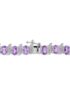Top 10 😍 9.60 ct. t.g.w. Amethyst and Diamond Accent Bracelet in Sterling Silver by Belk & Co. 🧨 -DealsBelk & Co. Store Belk 16904