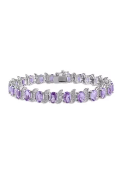 Top 10 😍 9.60 ct. t.g.w. Amethyst and Diamond Accent Bracelet in Sterling Silver by Belk & Co. 🧨 -DealsBelk & Co. Store Belk 16906