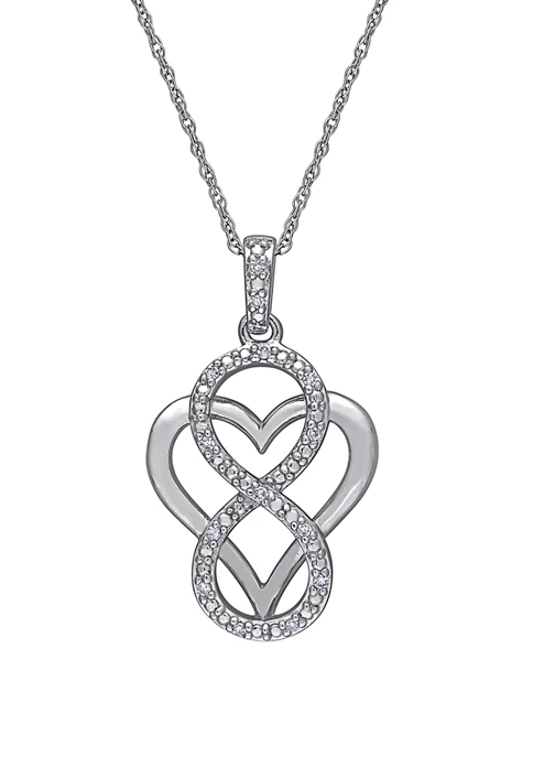 Coupon 🔥 1/10 ct. t.w. Diamond Accent Infinity Heart Pendant with Chain by Belk & Co. 💯 1 Coupon 🔥 1/10 ct. t.w. Diamond Accent Infinity Heart Pendant with Chain by Belk & Co. 💯