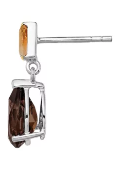 Brand new 🔥 3.05 ct. t.w. Smoky Quartz and 3/8 ct. t.w. Citrine Earrings in Sterling Silver and 14K Gold True Two-Tone Accent by Belk & Co. ✨ -DealsBelk & Co. Store Belk 16912