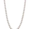 Best Pirce ✔️ 7-8 Millimeter AA Quality Cultured Freshwater Pearl and 10 Millimeter Milky Aquamarine 18 Inch Necklace in 14K Yellow Gold by Belk & Co. 🔥