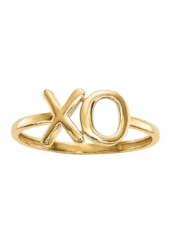 Buy ❤️ 14K Yellow Gold Polished X-O Ring by Belk & Co. 🤩