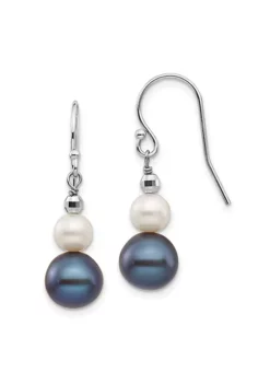 Hot Sale ⭐ 14K White Gold 6-9mm Semi-round Freshwater Cultured Pearl Graduated Dangle Earrings by Belk & Co. 🛒 -DealsBelk & Co. Store Belk 16939