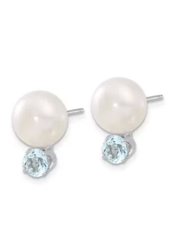 Outlet 🔥 1.30 ct. t.w. Blue Topaz with 10-11mm Freshwater Cultured Pearl Button Pearl Earrings in Sterling Silver by Belk & Co. 🔥 7 Outlet 🔥 1.30 ct. t.w. Blue Topaz with 10-11mm Freshwater Cultured Pearl Button Pearl Earrings in Sterling Silver by Belk & Co. 🔥 -DealsBelk & Co. Store Belk 16946