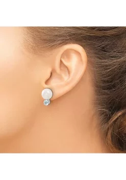 Outlet 🔥 1.30 ct. t.w. Blue Topaz with 10-11mm Freshwater Cultured Pearl Button Pearl Earrings in Sterling Silver by Belk & Co. 🔥 8 Outlet 🔥 1.30 ct. t.w. Blue Topaz with 10-11mm Freshwater Cultured Pearl Button Pearl Earrings in Sterling Silver by Belk & Co. 🔥 -DealsBelk & Co. Store Belk 16947