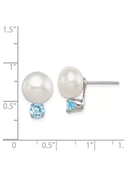 Outlet 🔥 1.30 ct. t.w. Blue Topaz with 10-11mm Freshwater Cultured Pearl Button Pearl Earrings in Sterling Silver by Belk & Co. 🔥 9 Outlet 🔥 1.30 ct. t.w. Blue Topaz with 10-11mm Freshwater Cultured Pearl Button Pearl Earrings in Sterling Silver by Belk & Co. 🔥 -DealsBelk & Co. Store Belk 16948