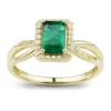 Best reviews of 😀 1/8 ct. t.w. Diamond and Emerald Ring in 10K Yellow Gold by Belk & Co. ✔️