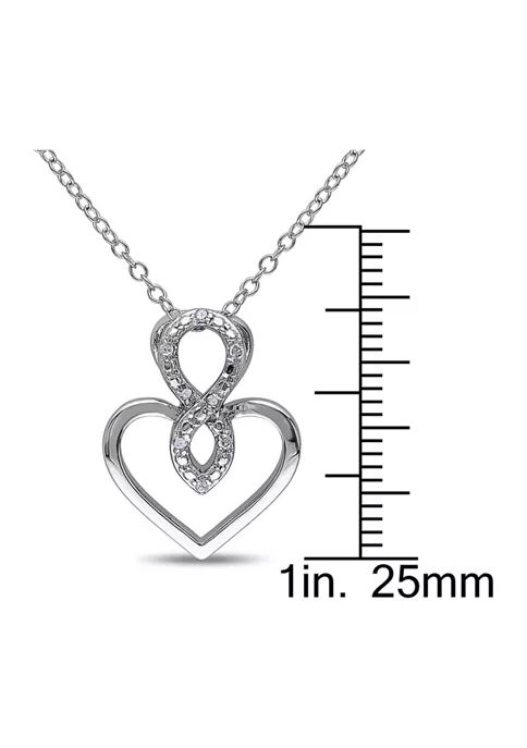 Outlet ⌛ Diamond Accent Infinity Heart Pendant With Chain In Sterling Silver by Belk & Co. ⭐ 2 Outlet ⌛ Diamond Accent Infinity Heart Pendant With Chain In Sterling Silver by Belk & Co. ⭐ - Image 2